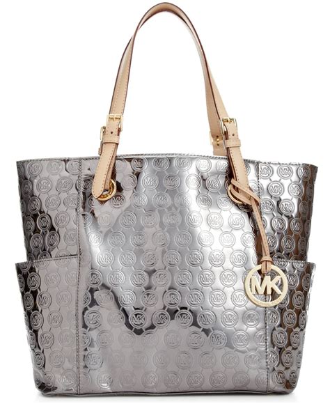 michael kors large tote with silver hardware|michael kors silver satchel handbag.